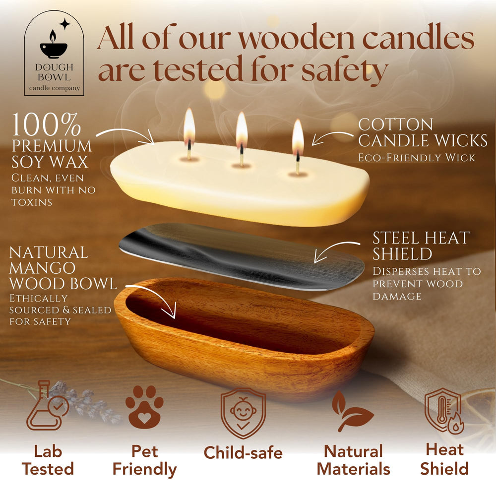 Dough Bowl Candle Company comparaison taille montrant dimensions pratiques et présence décorative