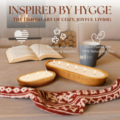Dough Bowl Candle Company gros plan cire 100% soja et mèches triples pour meilleure diffusion
