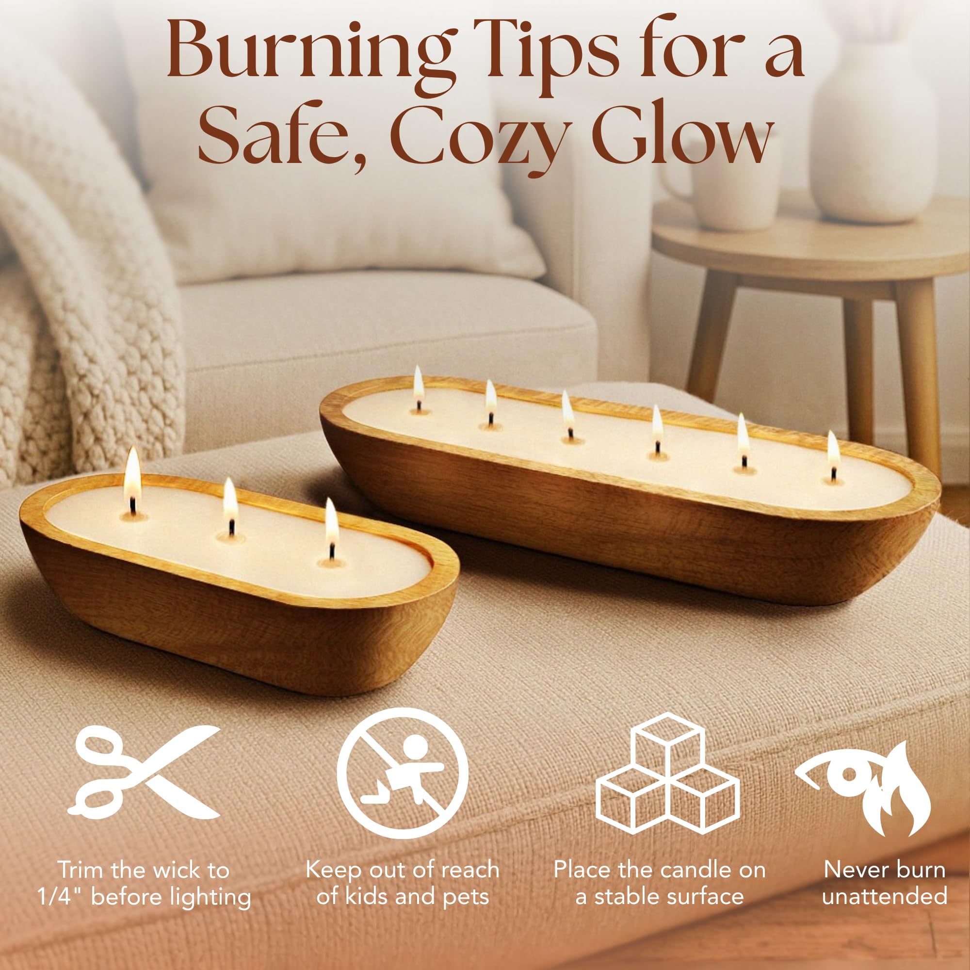Dough Bowl Candle Company zoom manguier mettant en valeur grain naturel et finition artisanale