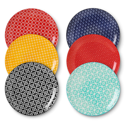 DOWAN assiette 10 pouces face montrant couleur vibrante et motif, apporte style