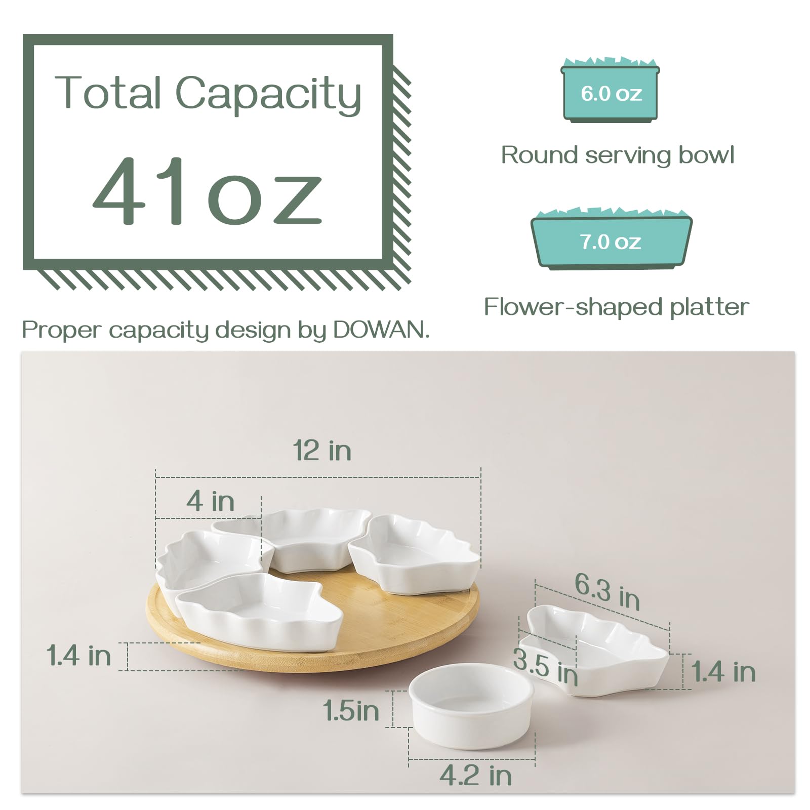 DOWAN bol central detail, pratique pour dips et condiments