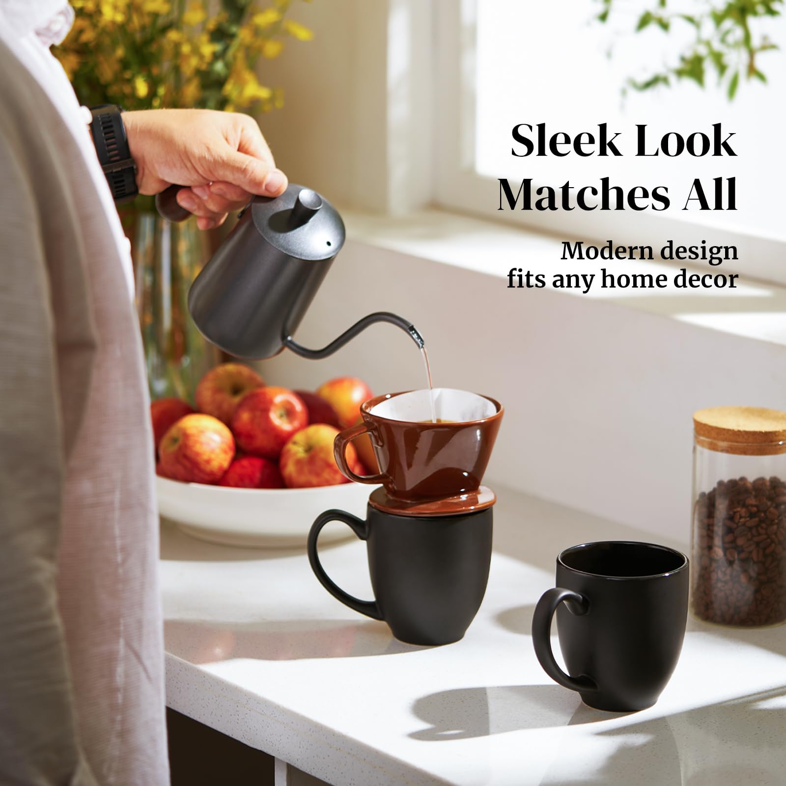 DOWAN lot de six mugs, ensemble coordonné pour maison ou bureau
