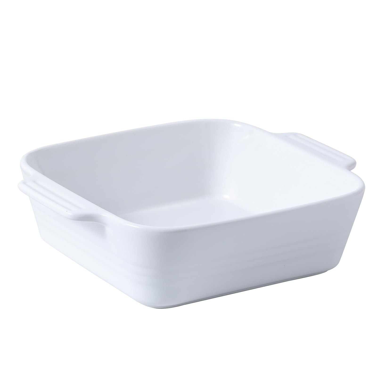 DOWAN plat carré blanc brillant vue de face, design élégant pour servir