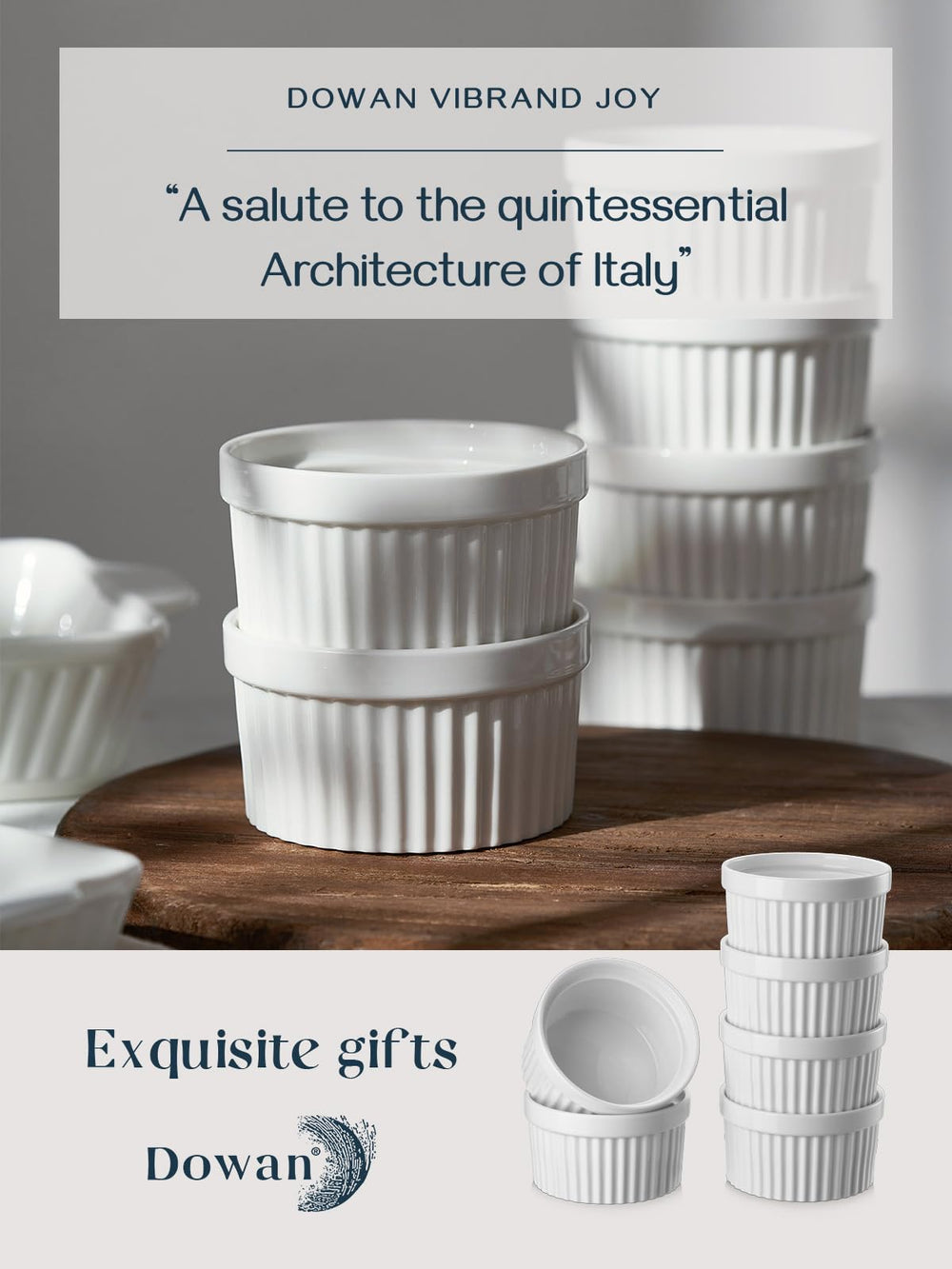 DOWAN ramekin comparé à une main pour visualiser la taille pratique