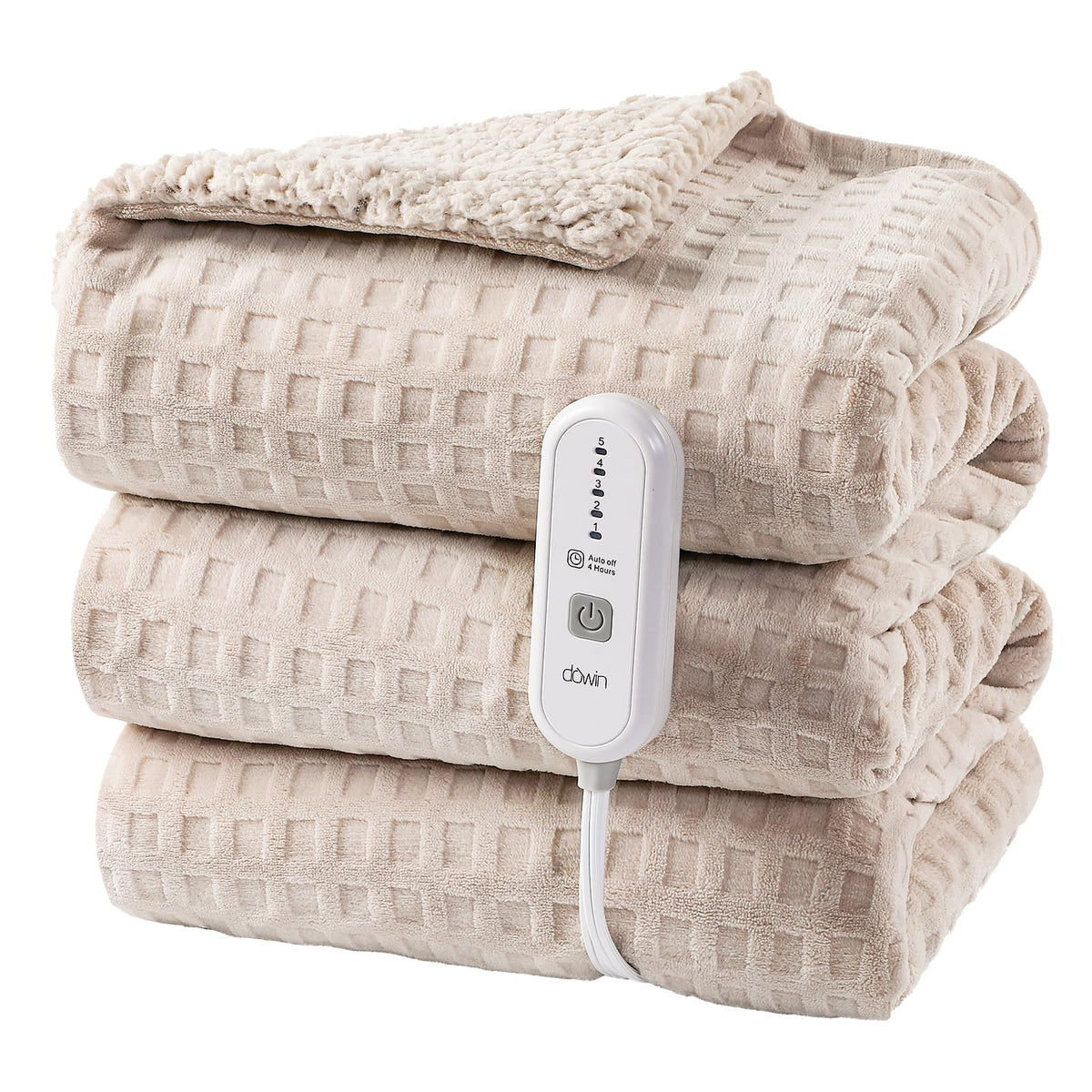 Dowin plaid chauffant face avant khaki montrant design et finition confort
