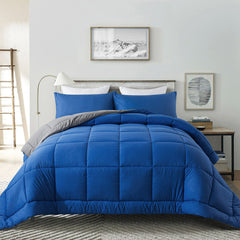 DOWNCOOL couette pleine taille vue de face montrant couleur bleu/gris et finition confortable