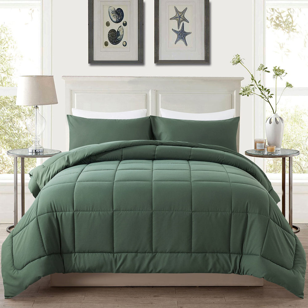 DOWNCOOL couette twin vue de devant couleur sauge confortable