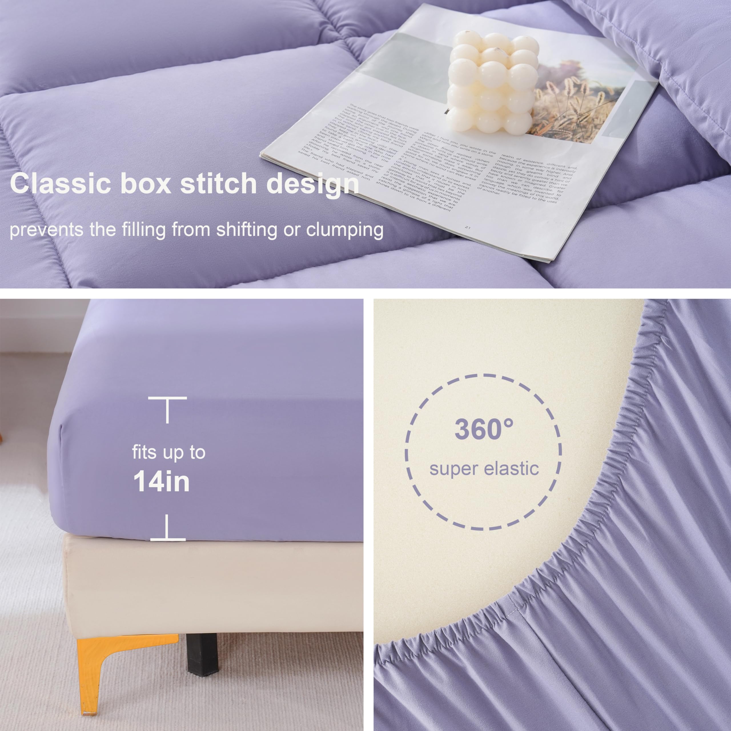DOWNCOOL drap housse bien ajusté montrant l'élastique et l'ajustement parfait au matelas