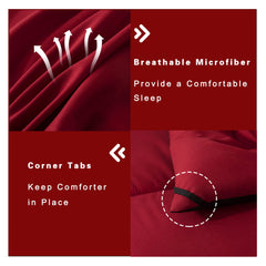 DOWNCOOL parure posée sur lit illustrant look rouge/noir moderne