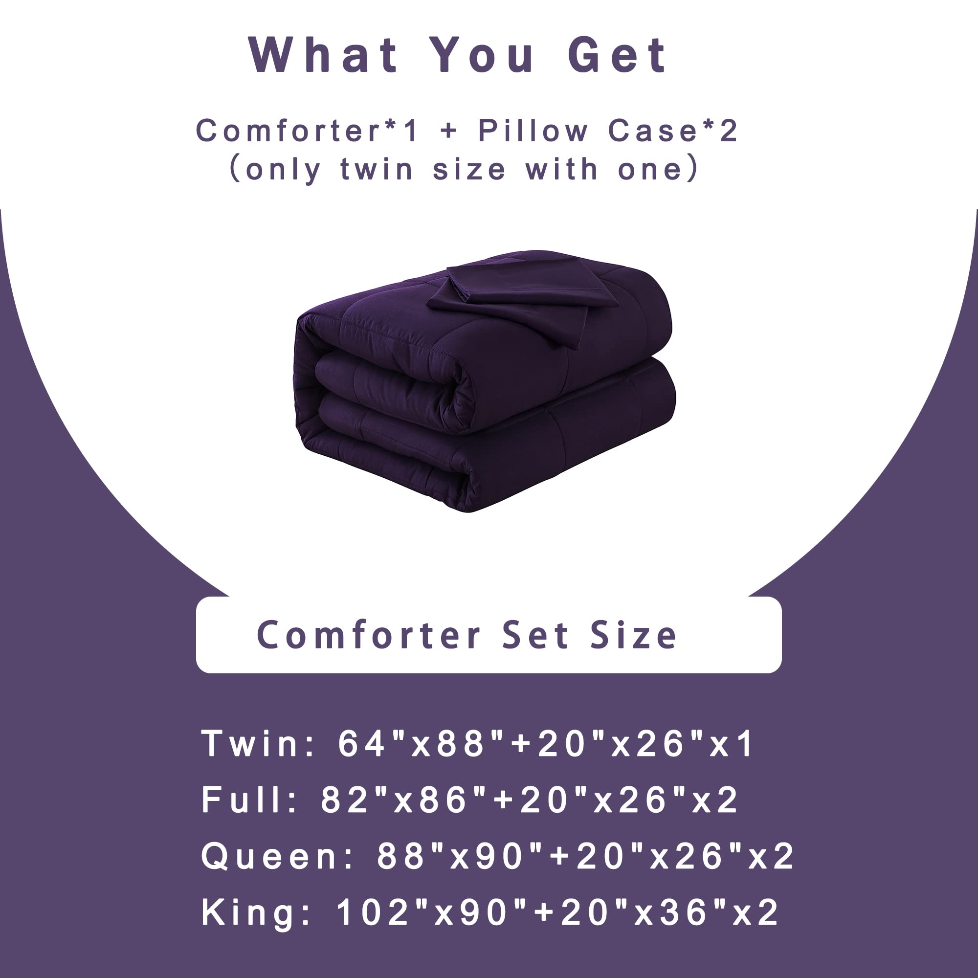 DOWNCOOL couette installée sur lit king violet démontrant style et couverture complète