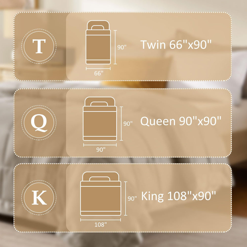 downluxe comparaison taille montrant couverture king généreuse et couvrante