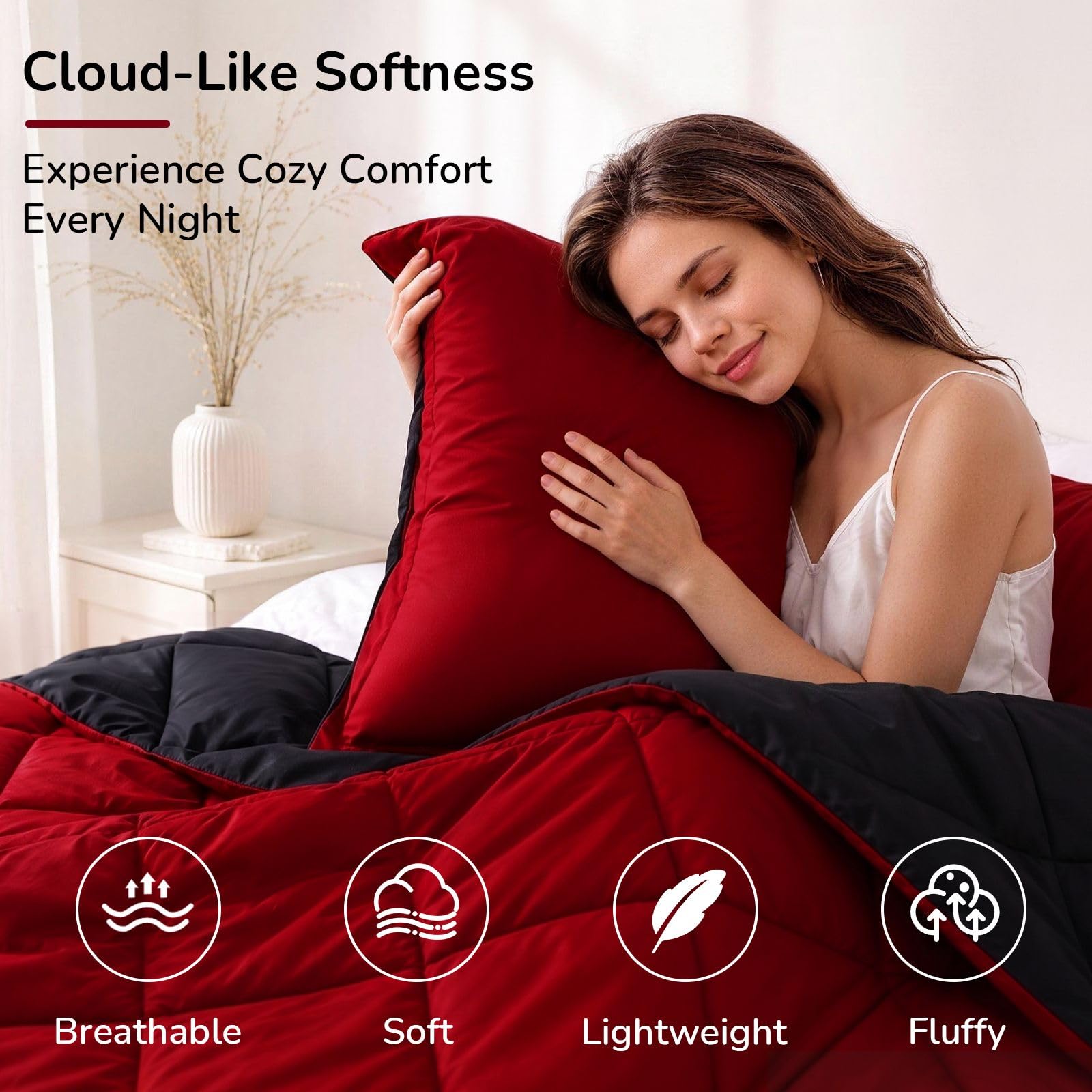 downluxe couette face noire posée sur lit California King, look élégant