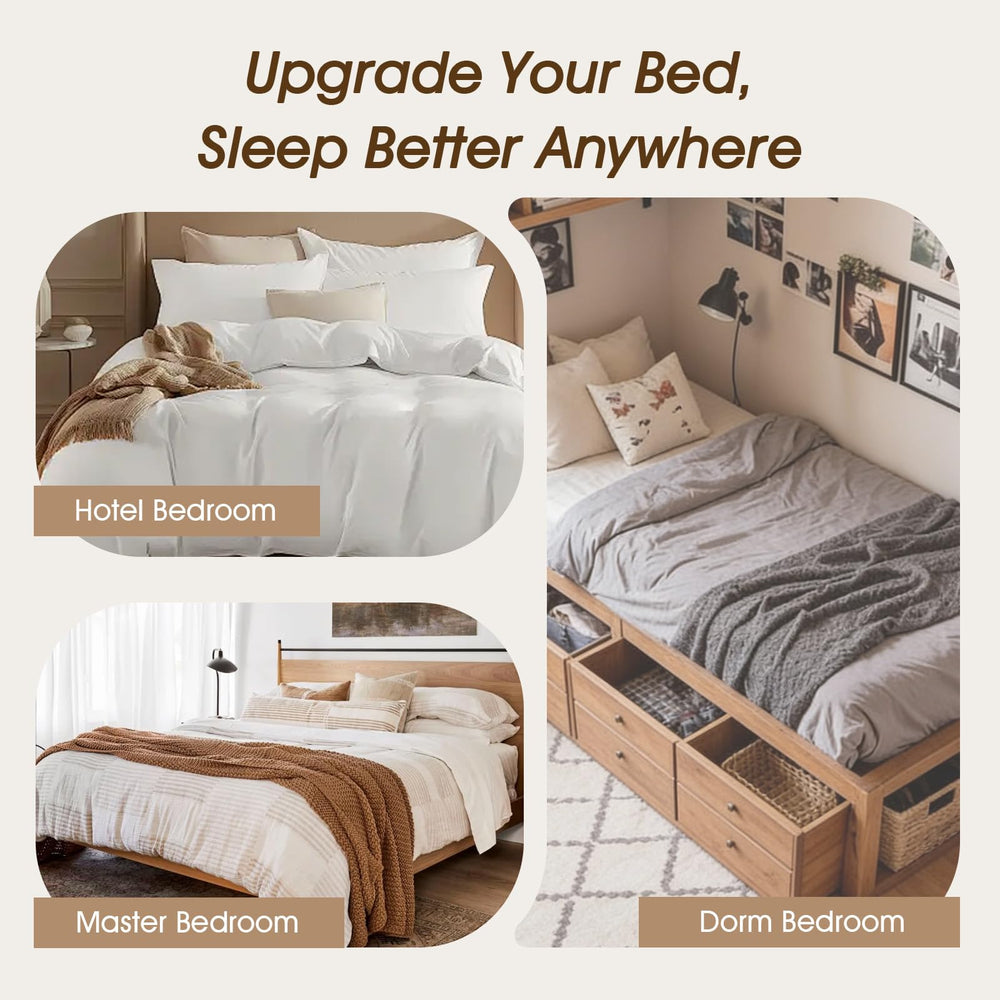 downluxe oreillers présentés en chambre style hôtel pour look élégant