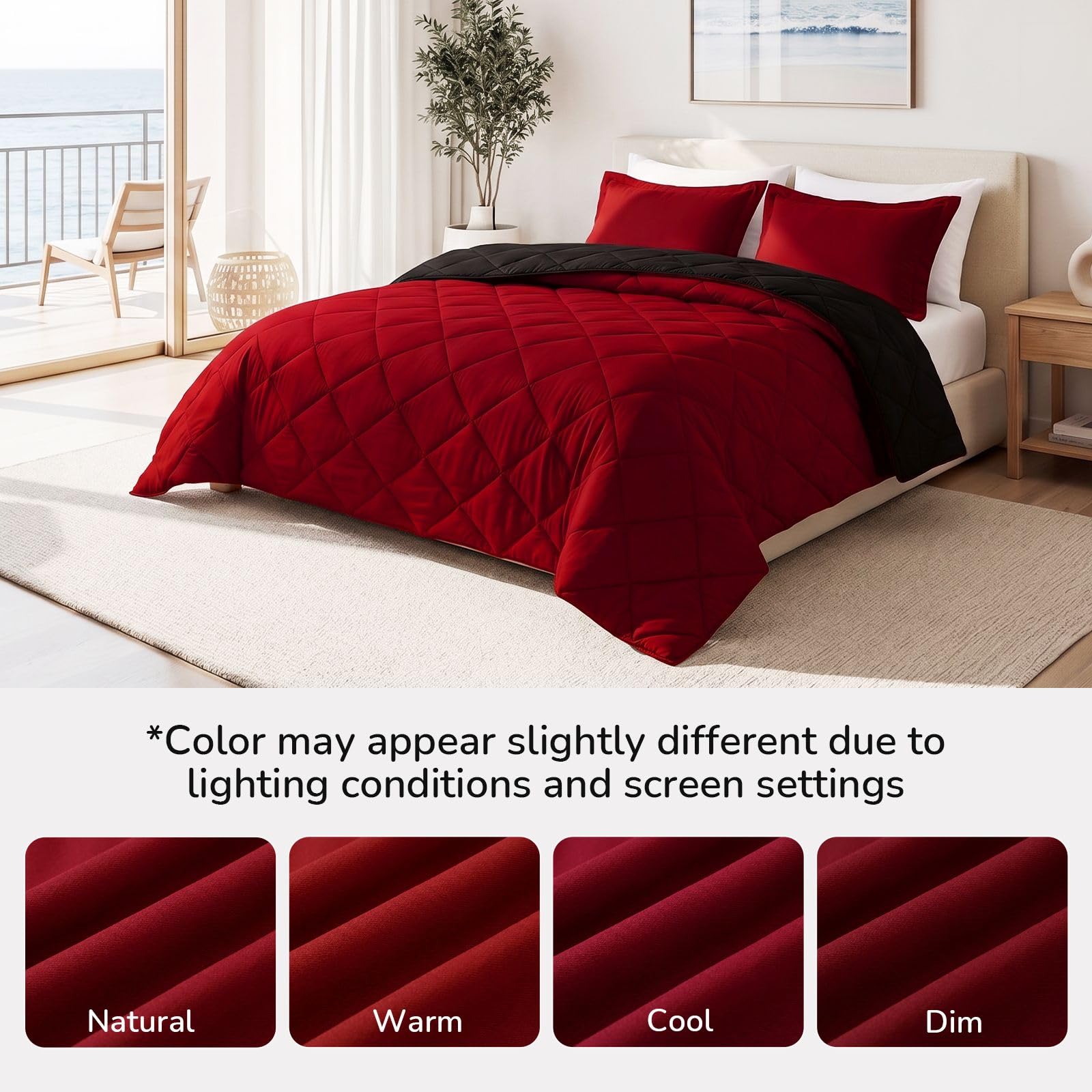 downluxe réversible recto noir verso rouge pour deux ambiances