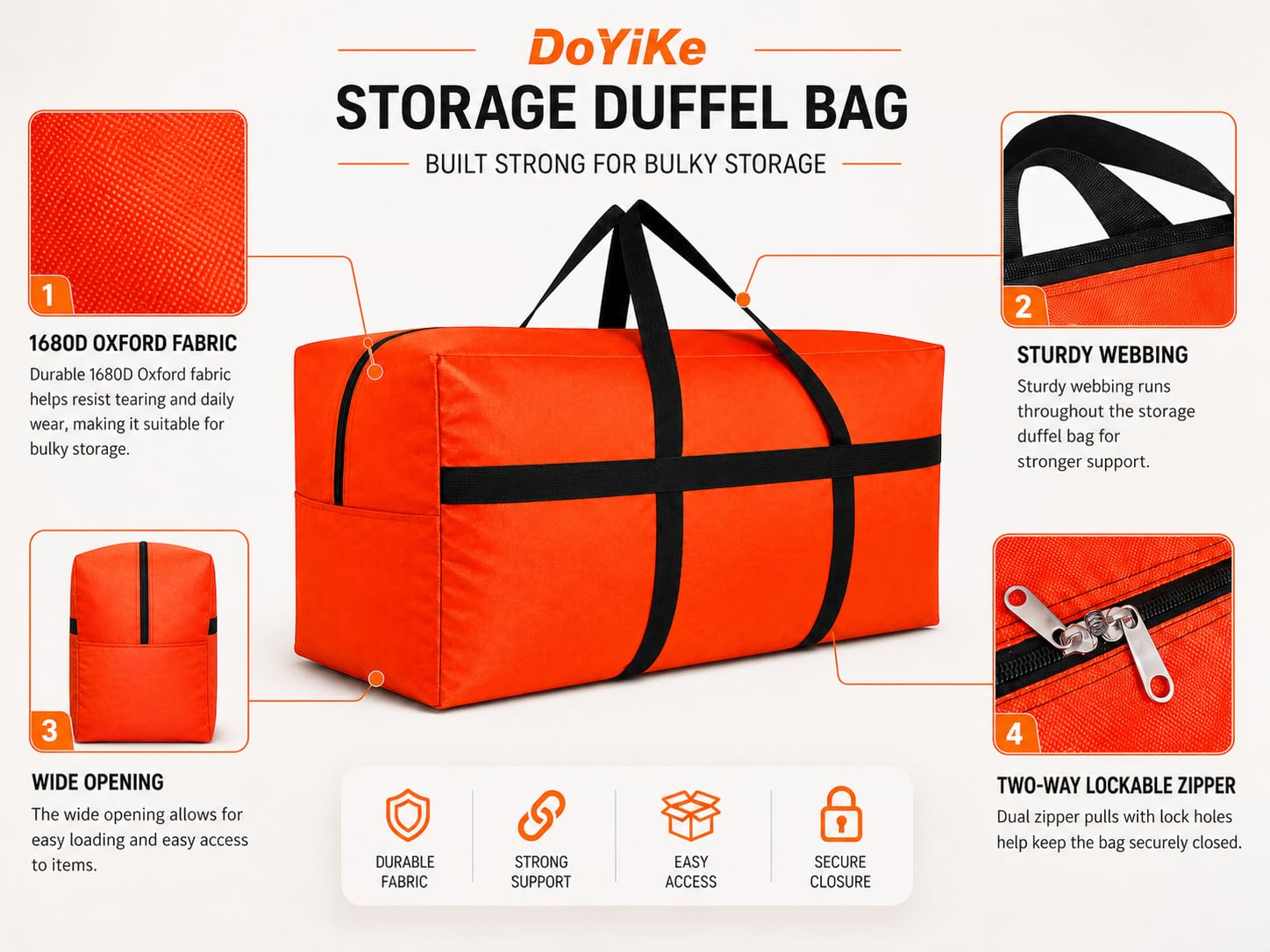 DoYiKe sac rempli de tentes et accessoires montrant grande capacité