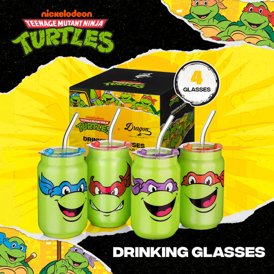 Dragon Glassware gros plan sur impression TMNT durable et colorée