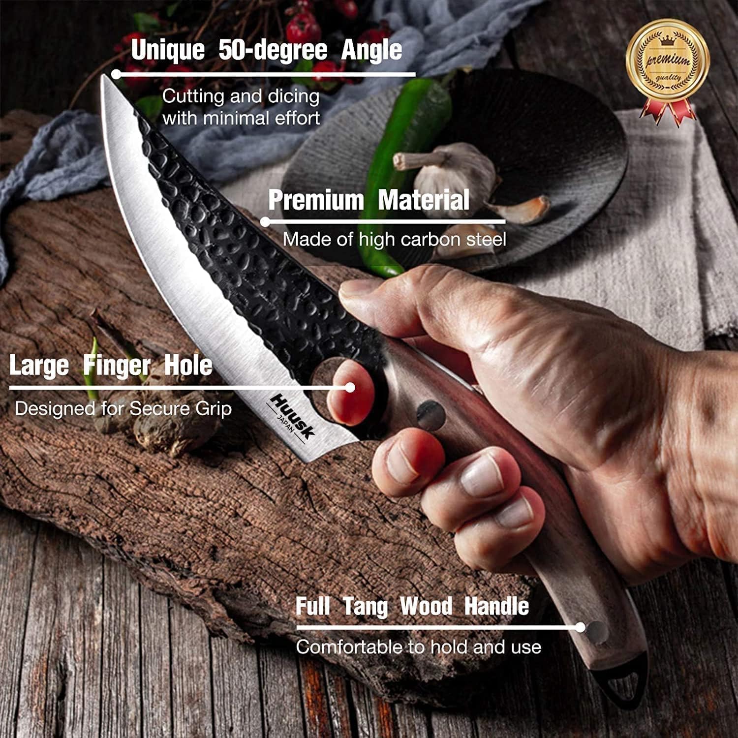Dream Reach couteau en action découpant de la viande avec précision et rapidité