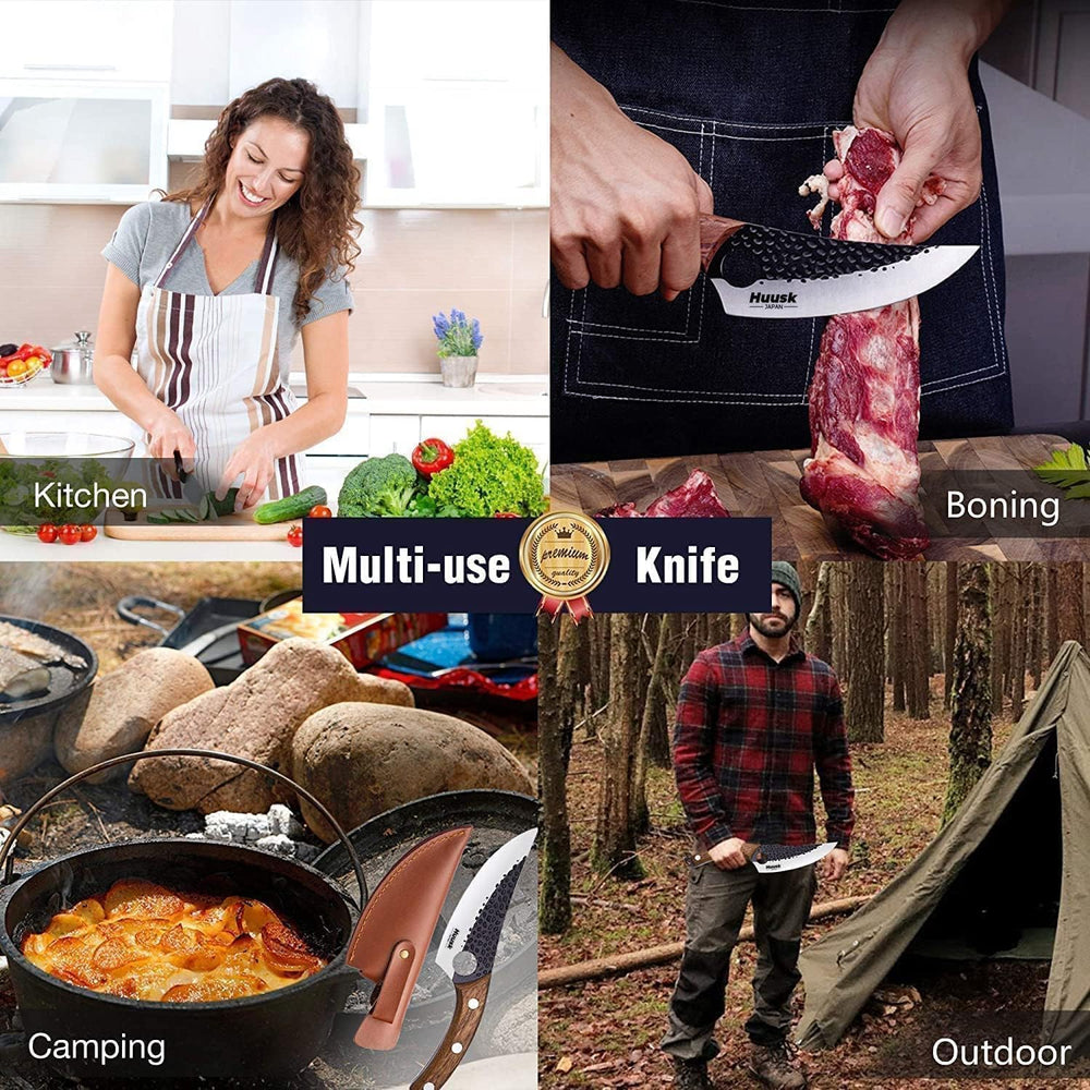 Dream Reach mise en scène camping avec couteau à la ceinture, parfait pour extérieur
