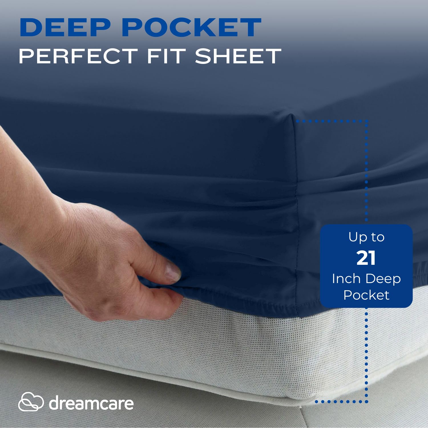 DREAMCARE drap-housse extra deep posé sur matelas épais pour maintien sûr