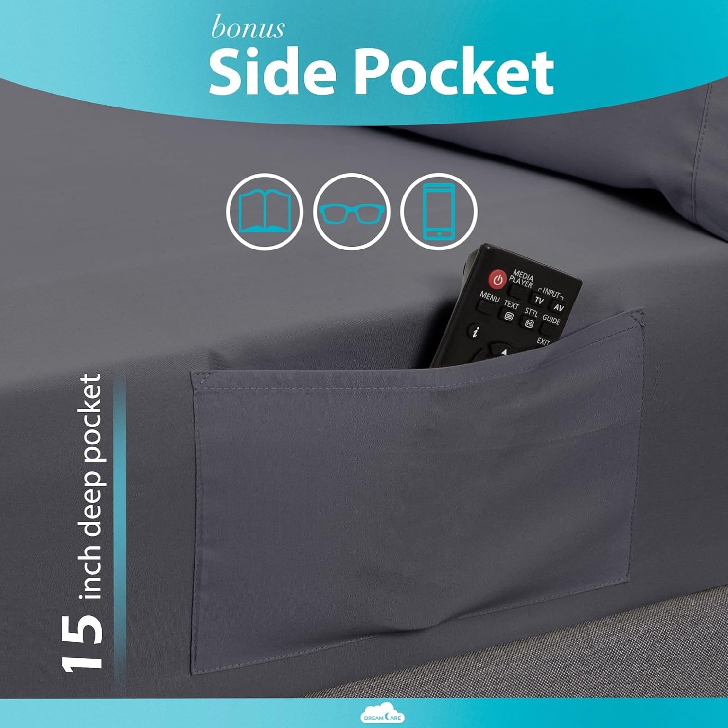DREAMCARE gros plan texture microfibre brossée montrant douceur accrue
