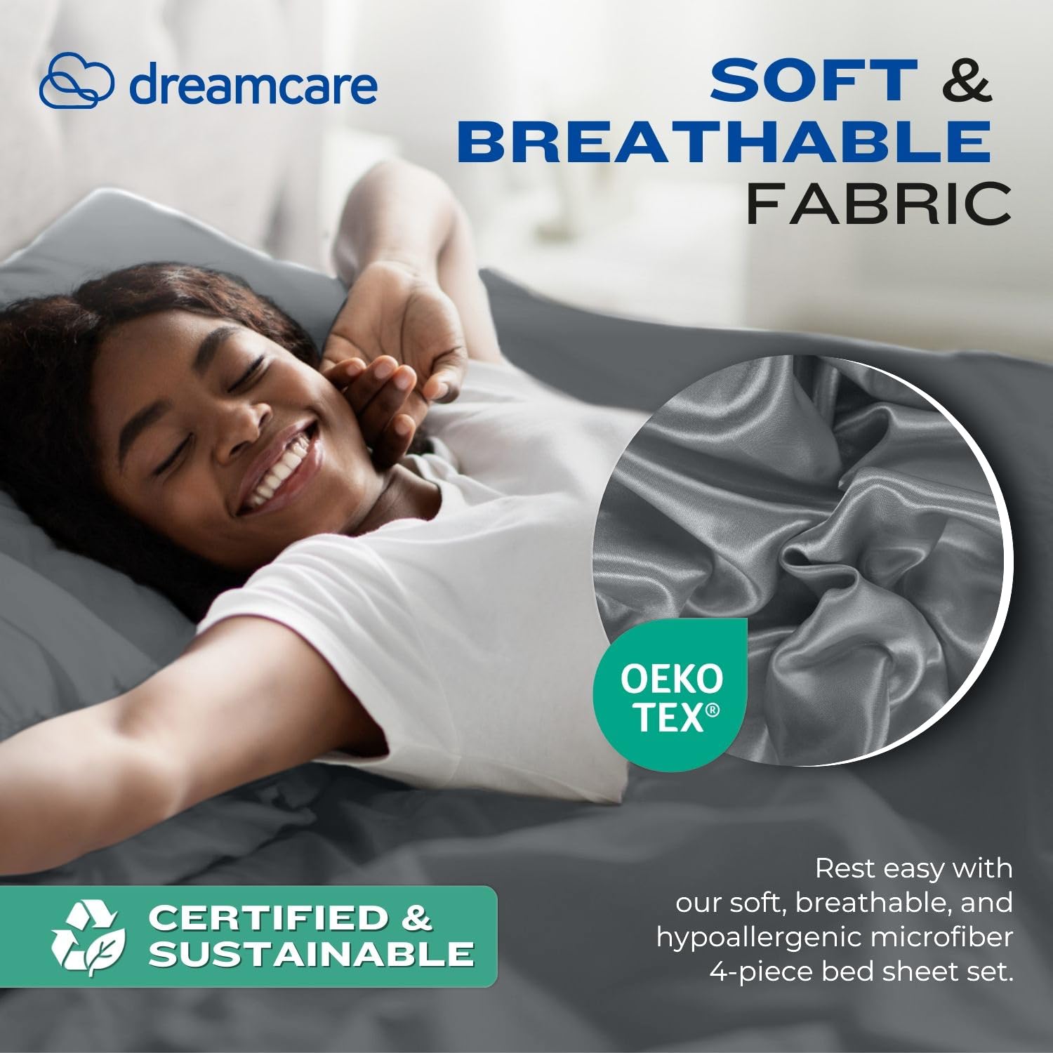 DREAMCARE taies d'oreiller assorties apportant finition élégante au lit