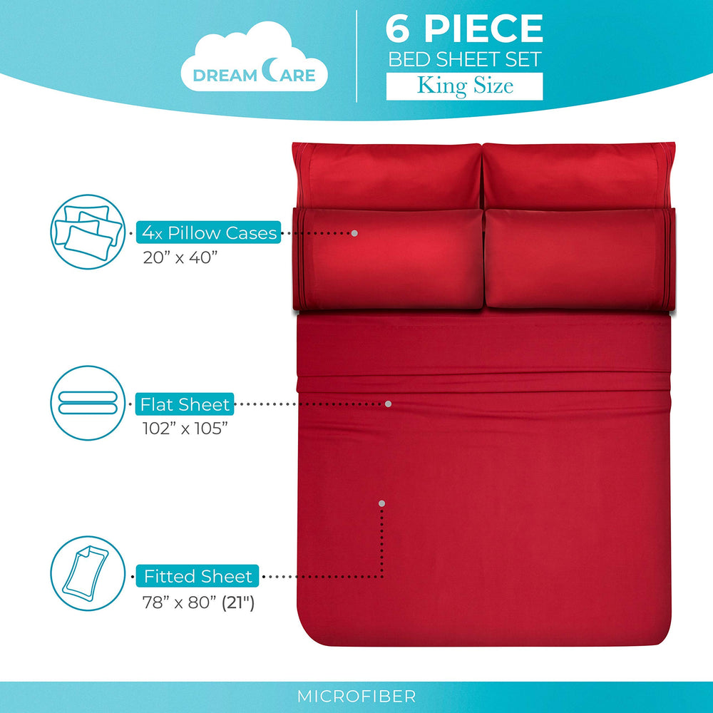 DREAMCARE ensemble 6 pièces présenté sur un lit King Size confortable
