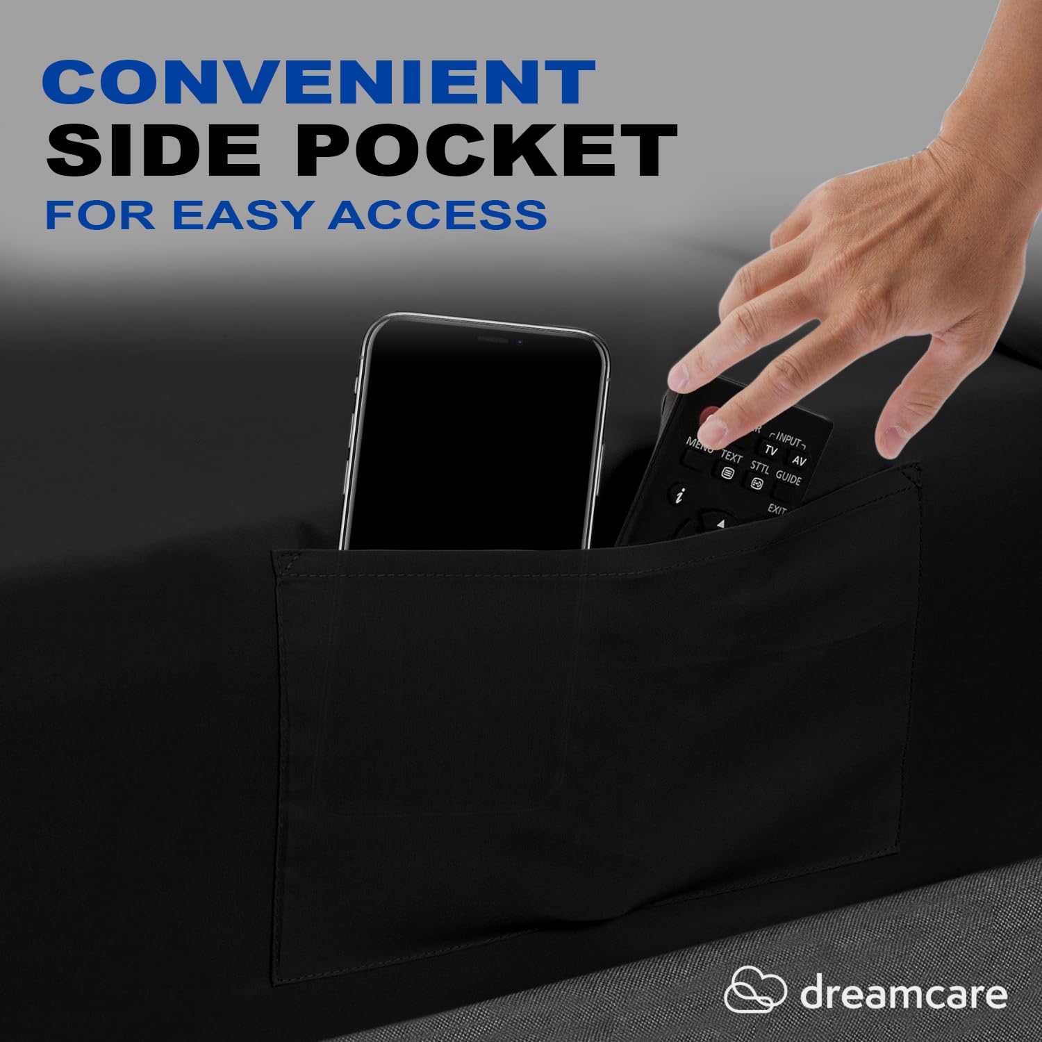 DREAMCARE poche latérale visible rangements accessibles au lit