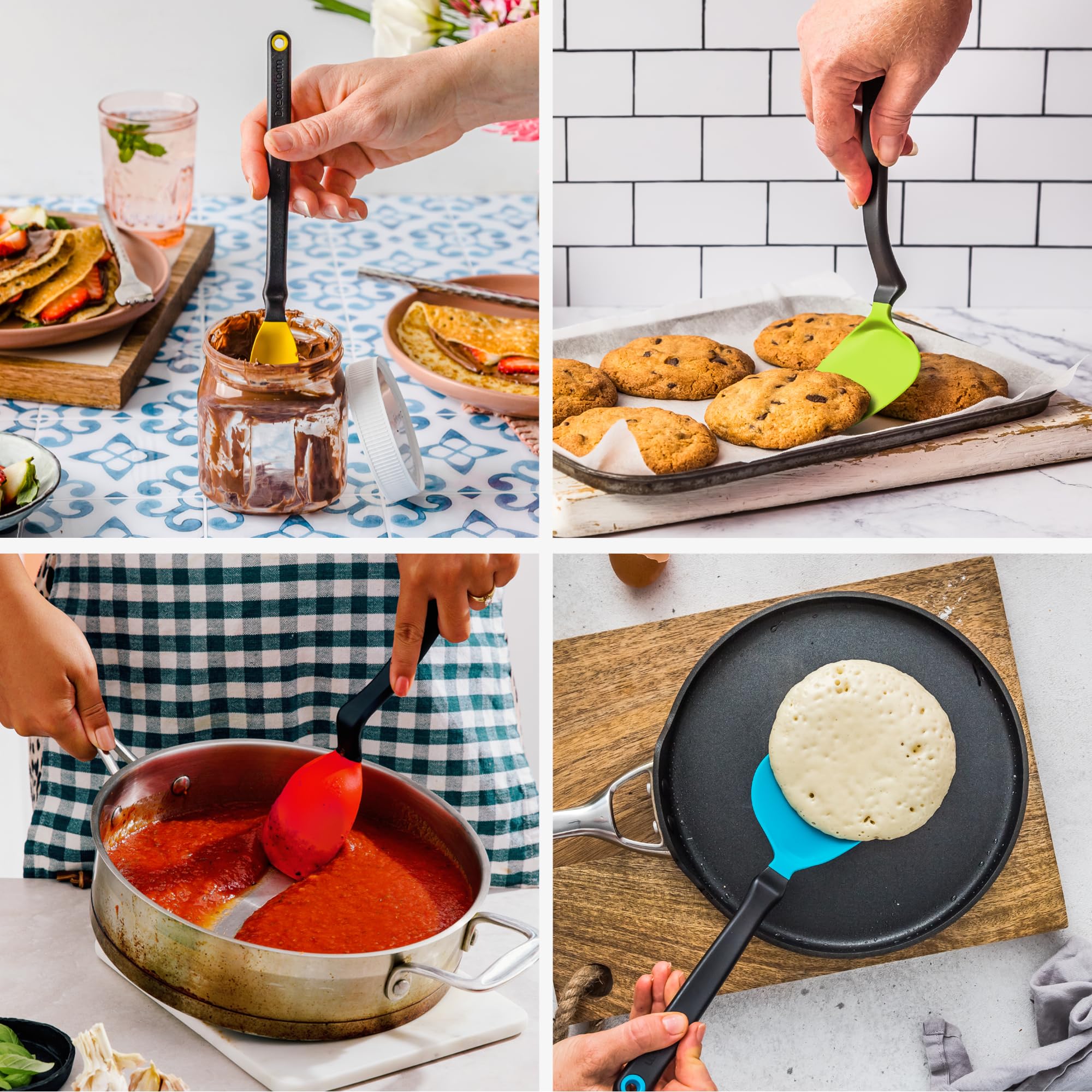 Dreamfarm Mini Supoon en action dans un pot de confiture pour récupérer tout le contenu