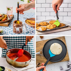 Dreamfarm Mini Supoon en action dans un pot de confiture pour récupérer tout le contenu