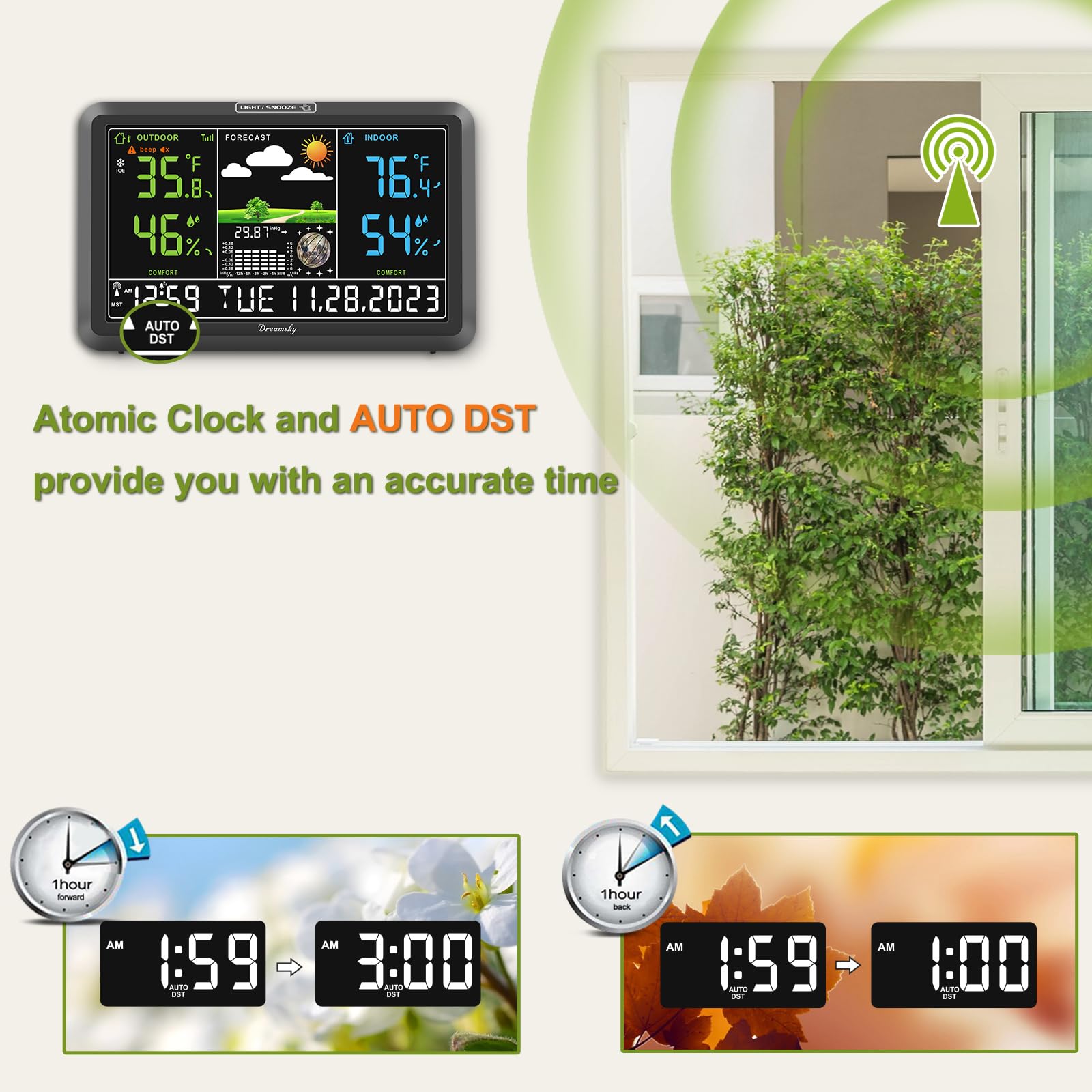 DreamSky heure atomique affichée précision automatique pratique