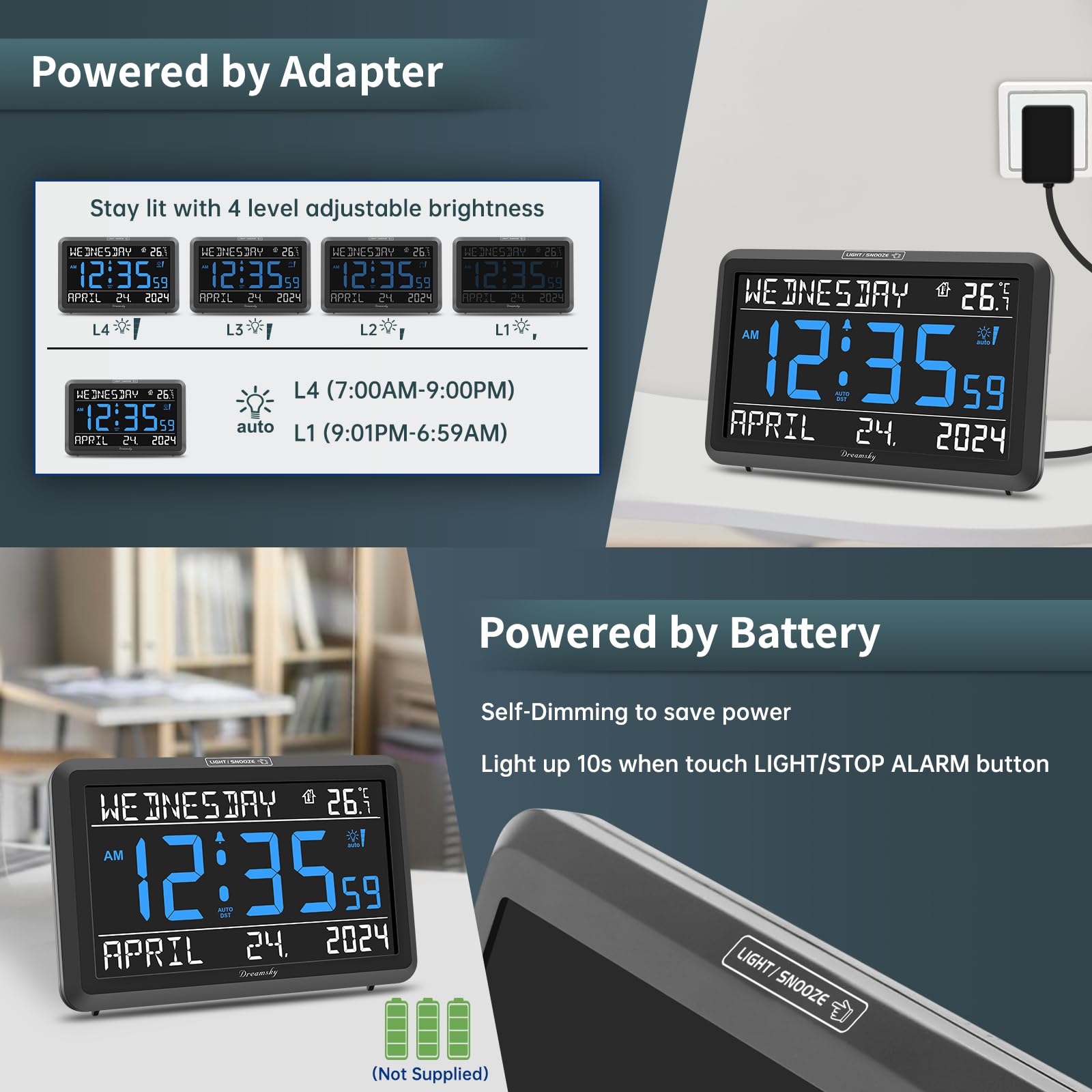 DreamSky détail du port USB pour charger un téléphone au chevet