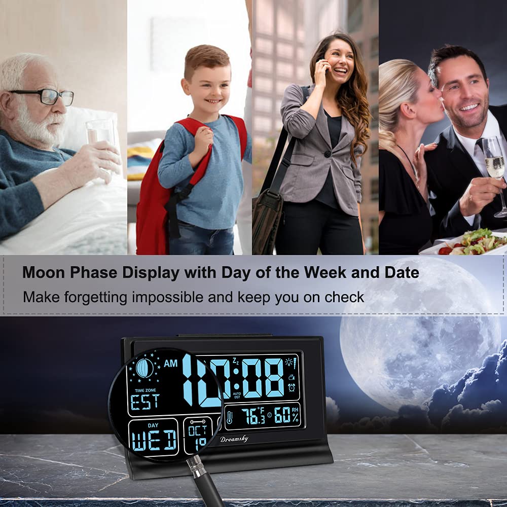 DreamSky réveil posé sur table de nuit créant atmosphère sereine