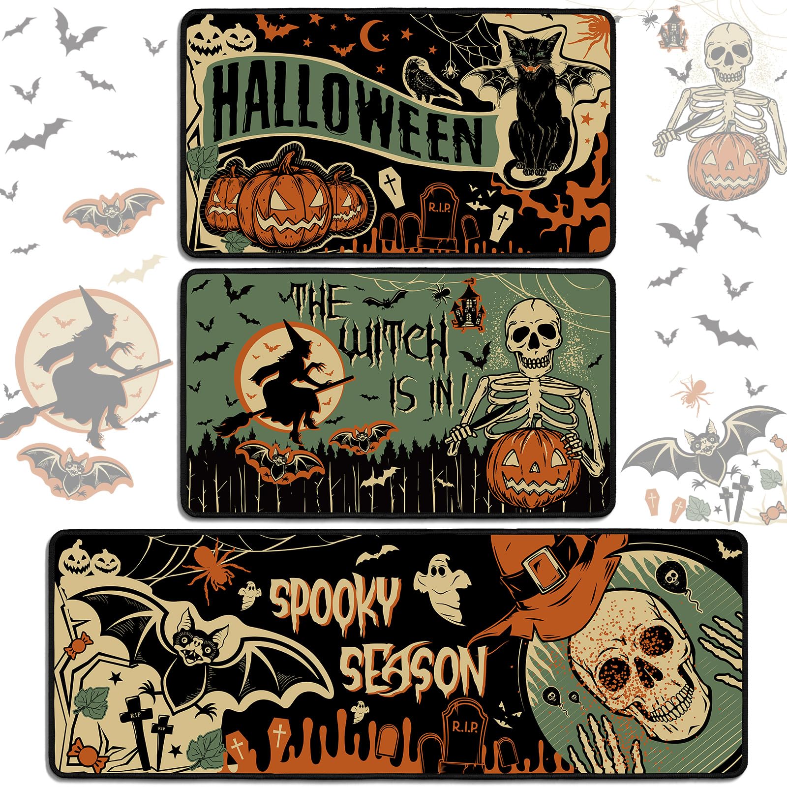 Drydiet tapis face avant avec motifs Halloween pour décoration saisonnière