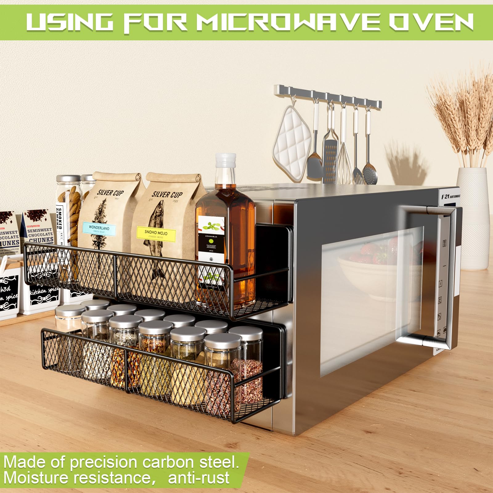 DTUQYX rangement de détergents sur étagère montrant organisation pratique