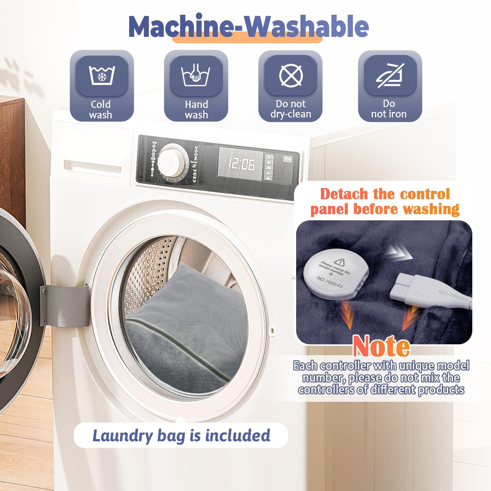 Dueelala préparation lavage avec sac à linge protégeant la couverture chauffante