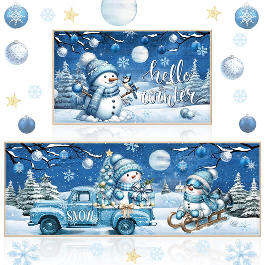 Duraaamo tapis devant évier bonhomme de neige, confort et style