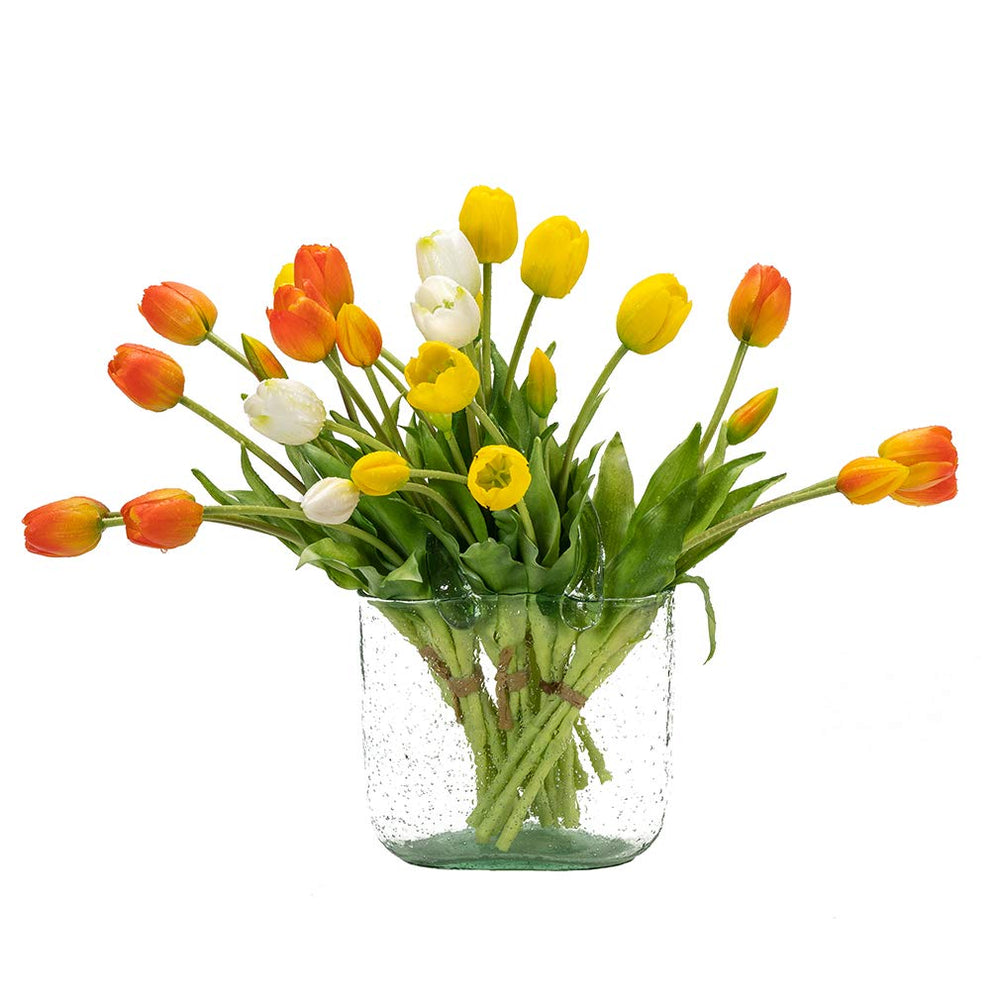 DUYONE bouquet de tulipes utilisé en centre de table pour décoration de mariage