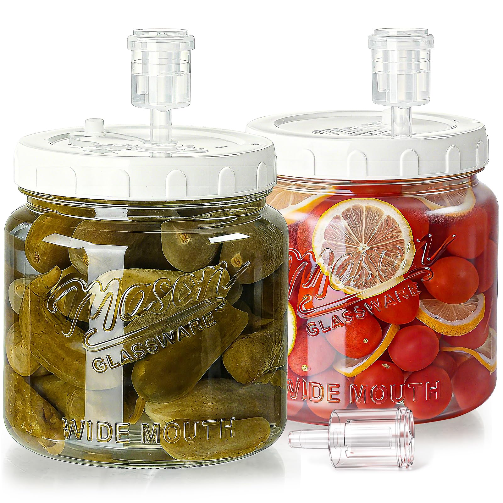 Dwbligt bocal de fermentation face avant montrant le verre et le couvercle hermétique