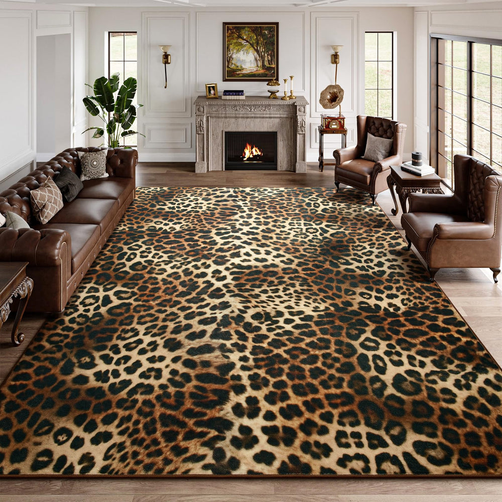 DweIke tapis léopard face avant motif guépard, accent décoratif naturel