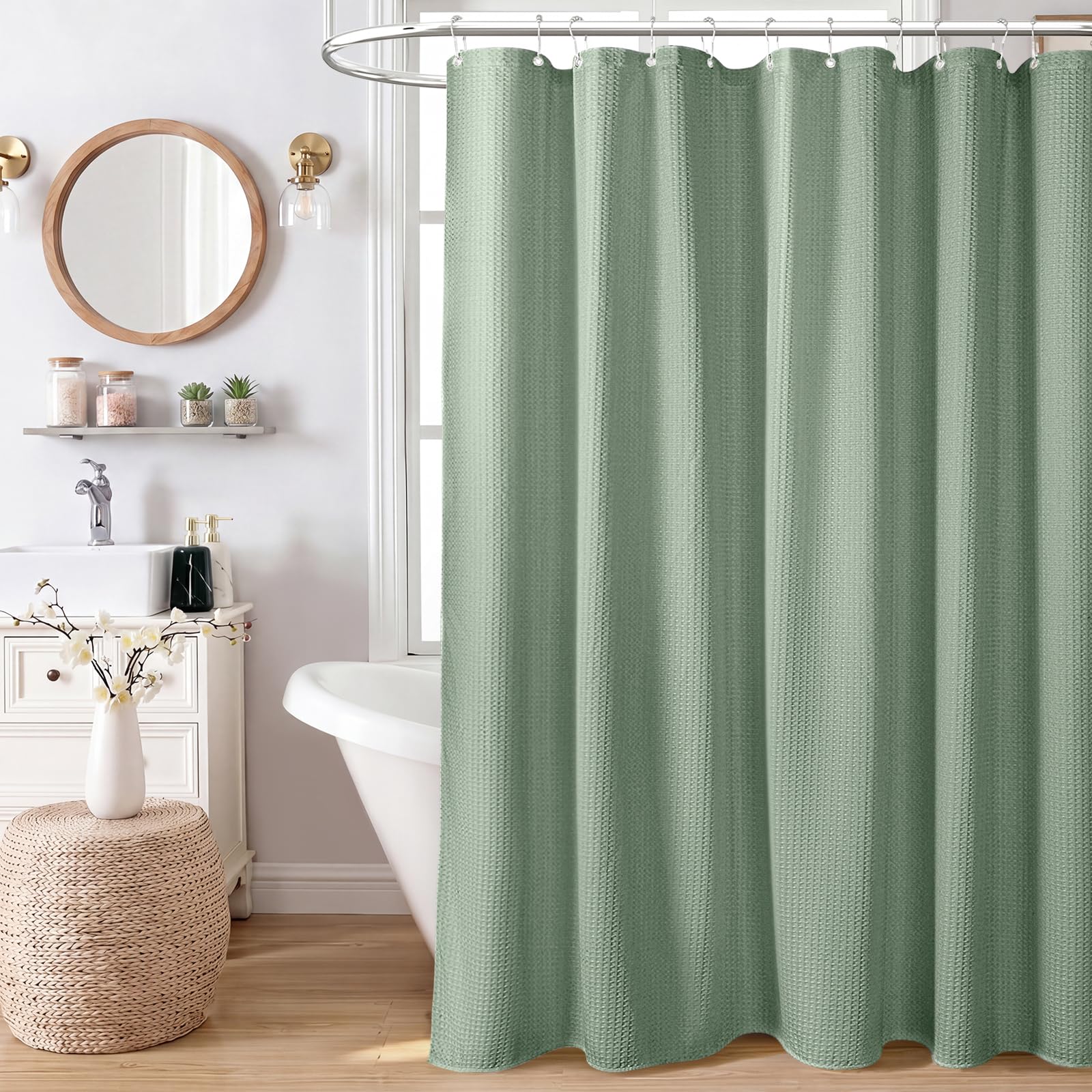Dynamene scène lifestyle sage green créant ambiance spa relaxante