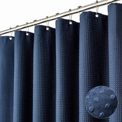 Dynamene rideau devant entier montre coupe et couleur bleu marine, apporte élégance