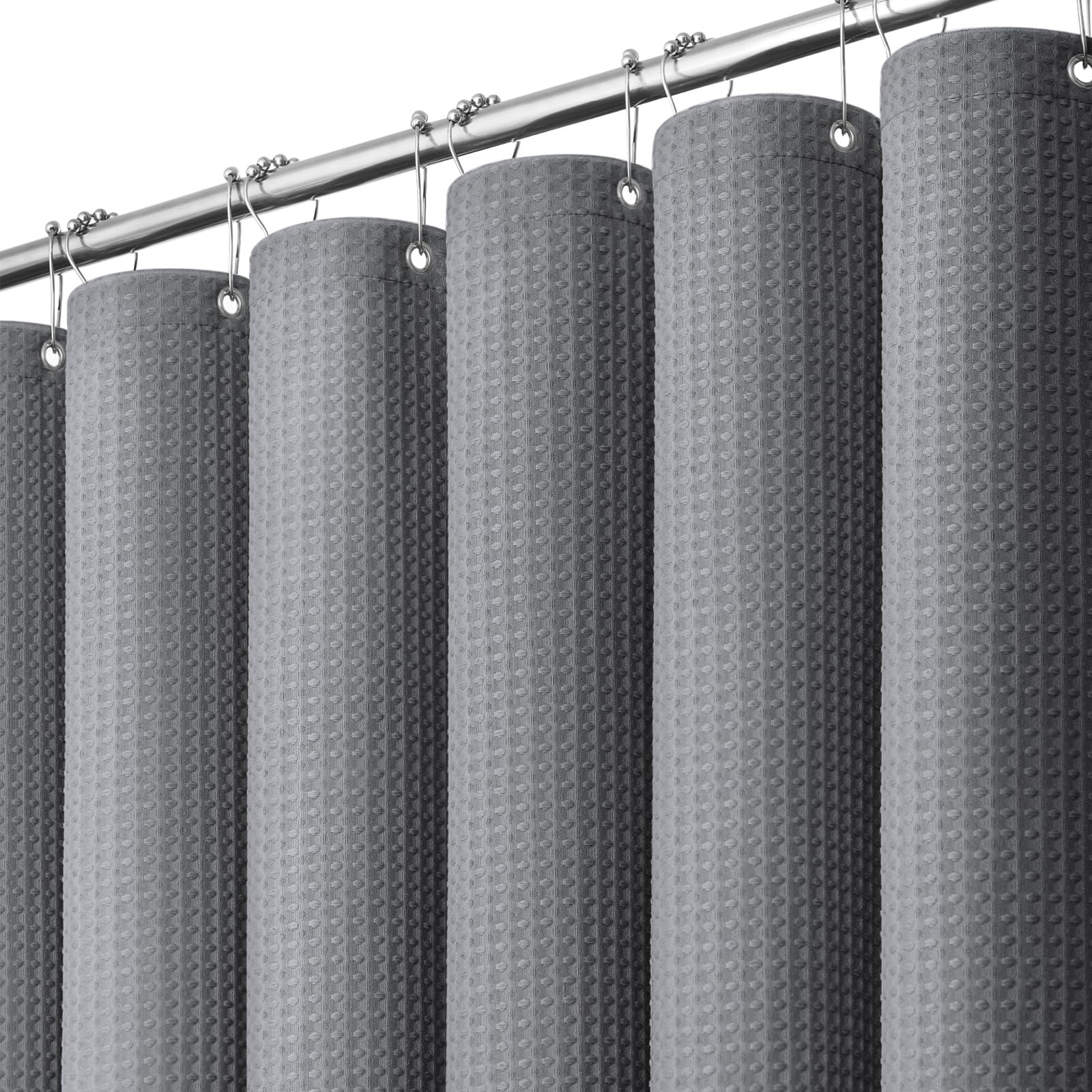 Dynamene rideau face complet gris montrant couverture et longueur