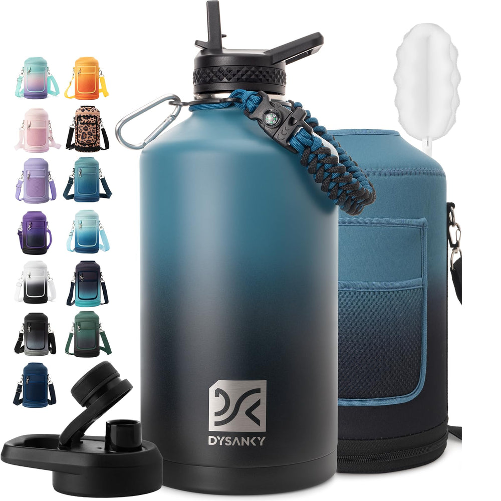 DYSANKY visage avant de la gourde montrant forme et capacité pour hydratation prolongée