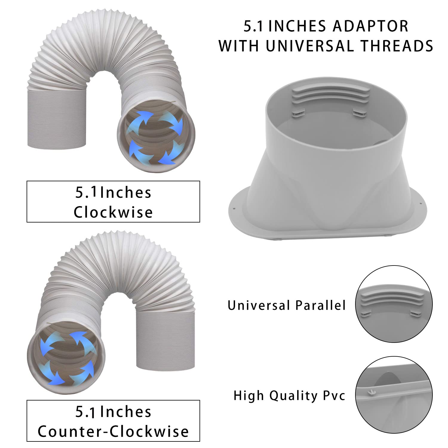 DYUJTMQ adaptateur universel 13 cm fixé au tuyau offrant connexion sûre au climatiseur