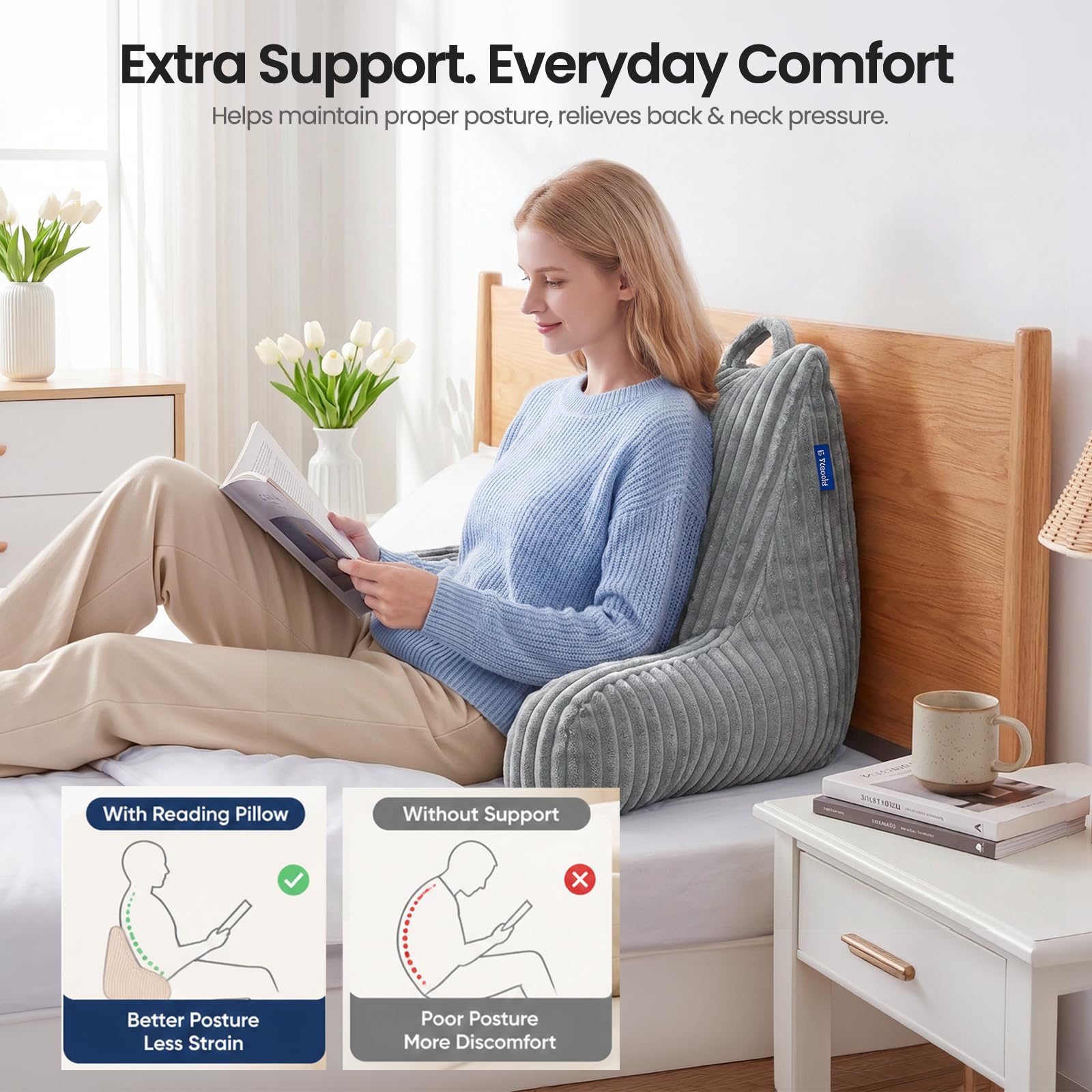 E-Yoochi détail du revêtement en velours côtelé offrant toucher doux et aspect durable