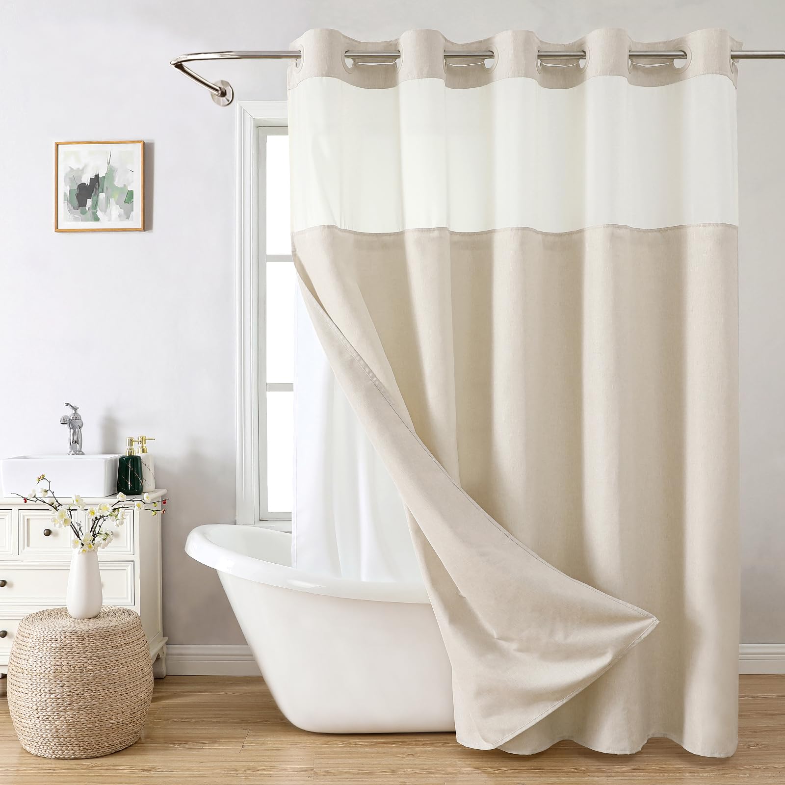 eachope gros plan texture lin, aspect haut de gamme et doux au toucher