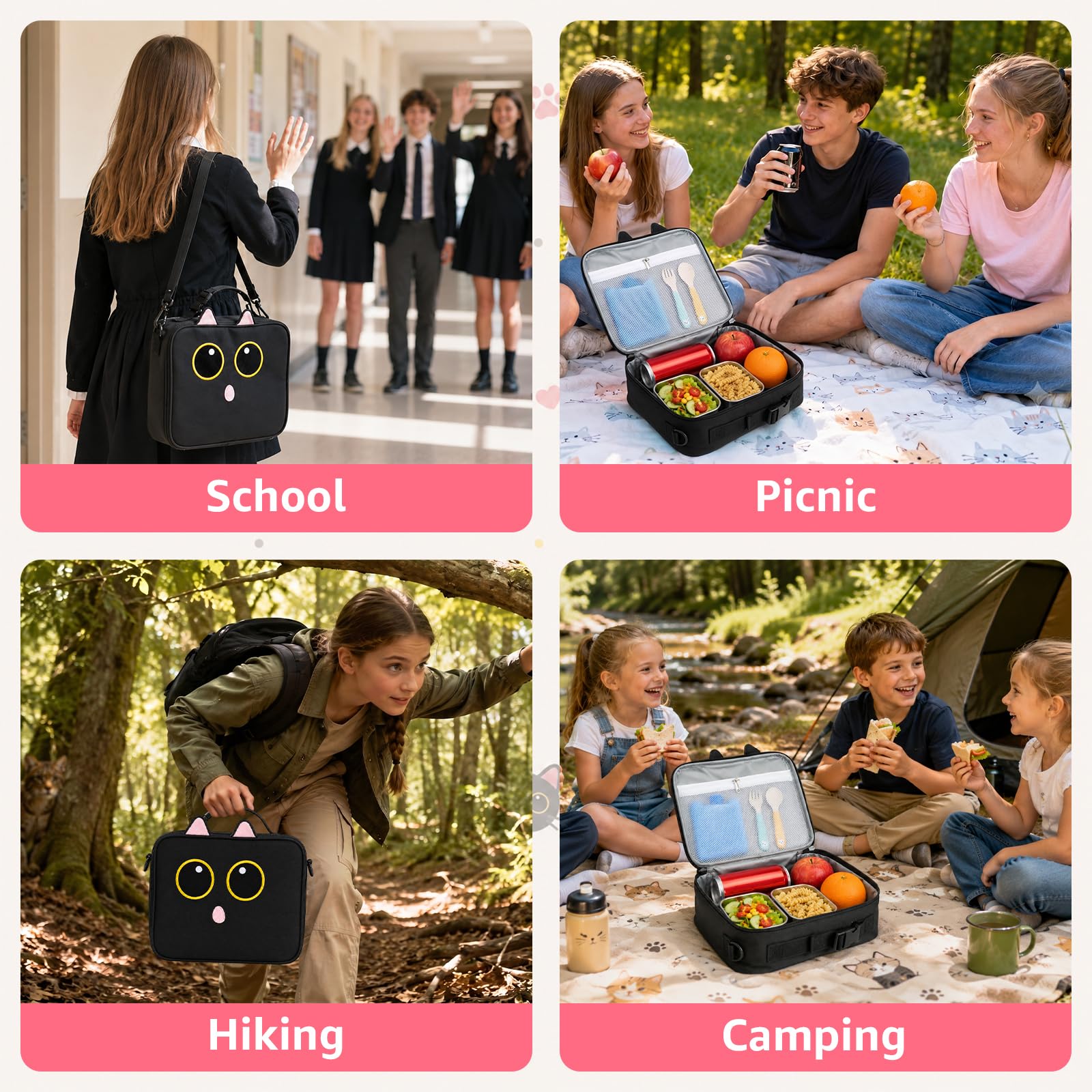 Easozoom taille montrée avec boîte bento standard pour capacité et rangement