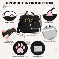 Easozoom gros plan broderie yeux et pattes de chat pour attrait tactile enfantin