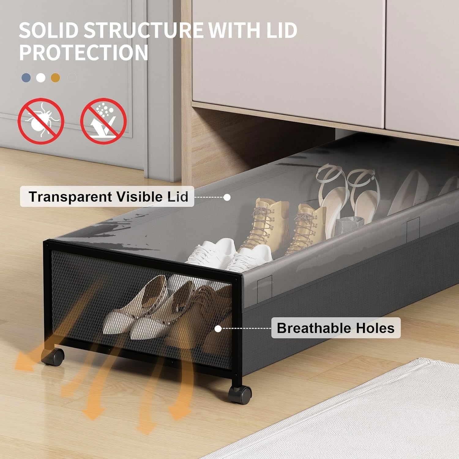 Eastherry stockage en usage sous lit dans un dortoir optimisant l'espace