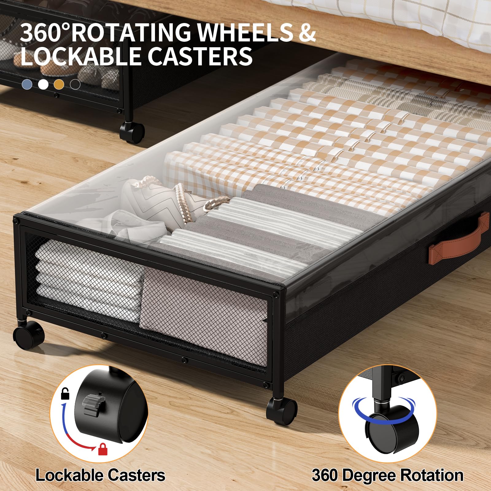 Eastherry roulette pivotante 360° facilitant le déplacement sans effort